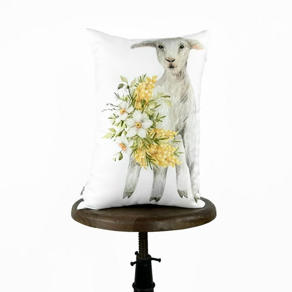 Baby Lamb Spring Bloom | Spring Pillows | Spring Home Décor | Farmhouse Easter | Spring Outdoor Throw Pillows | Home Décor | UniikPillows