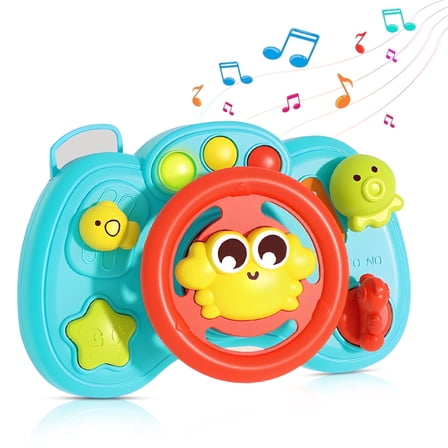 Baby Learning Musical Steering Wheel Toys for Toddlers 1-3,Educational Driving Car Interactive Toy with Sounds,Birthday Gifts for 1 Year Old Boys Girls 6 12 18 Months