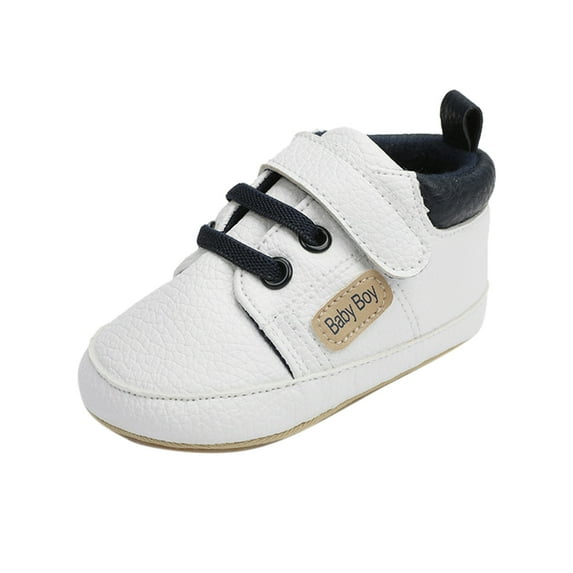 Baby Leather Sandals Sports Style Prewalker Sneaker Design Comfortable Baby Sandals for Play,Z03 White,0-6 Months