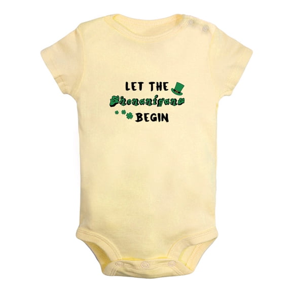 Baby Let The Shenanigans Begin Funny Romper Newborn Bodysuits Infant Jumpsuits Toddler Graphic One-Piece Outfits