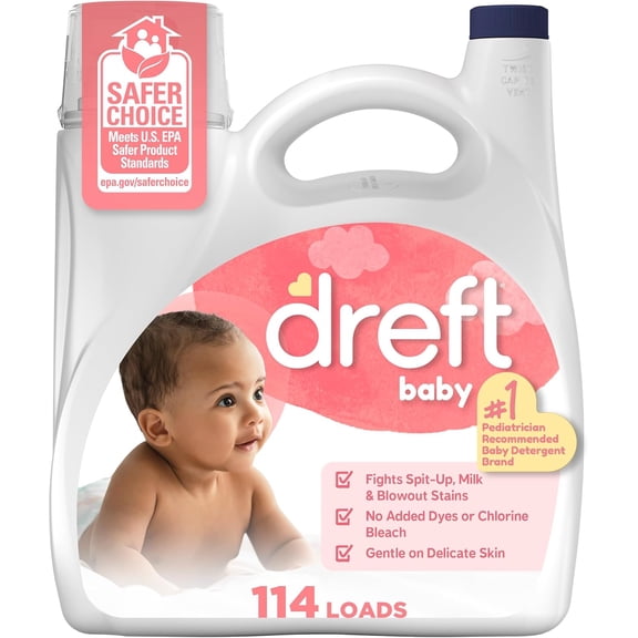 Baby Liquid Laundry Detergent, Gentle on Sensitive Skin Laundry Soap, 150 fl oz, 114 Loads (Packaging May Vary)