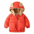 thumbnail image 1 of Baby/Little Boys Girls Fleece Ears Hat with Lined Hooded Zipper Up Jacket Coat Tops Outwear Overcoat Warm Fall Winte for 1-6Years, 1 of 5