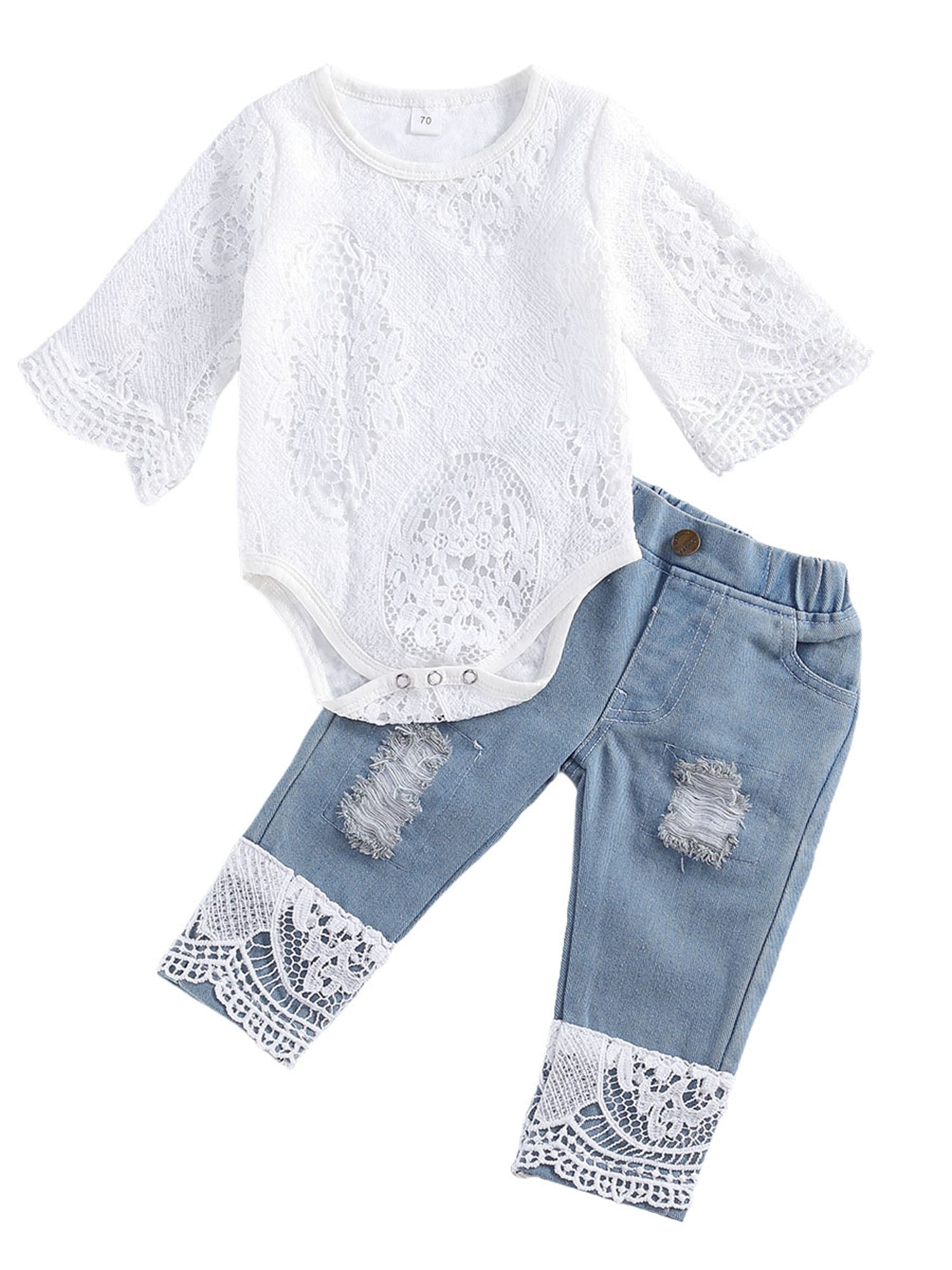 Arrival Autumn Baby Kids Girls Cartoon Pattern Denim Pants