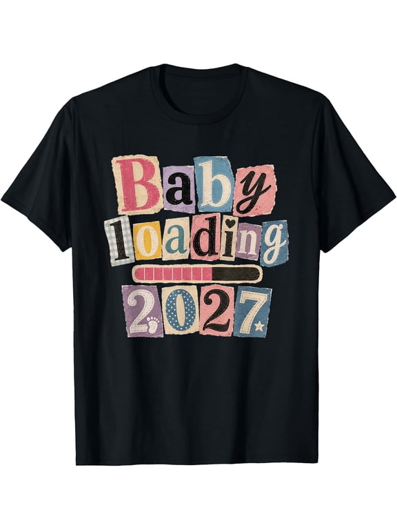 Baby Loading 2027 Funny Pregnancy Announcement Mom to Be T-Shirt