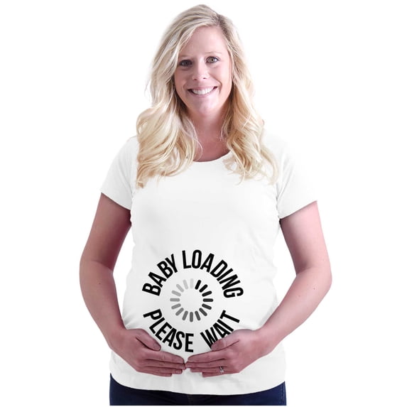 Baby Loading Please Wait Expecting Women's Maternity T Shirt Tee Brisco Brands S