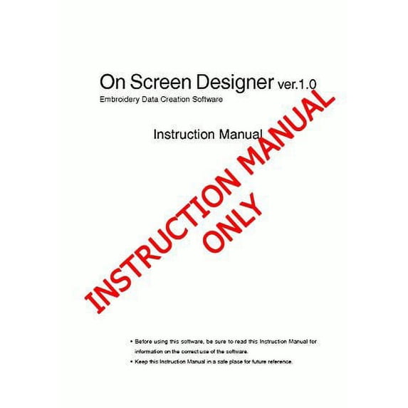 Baby Lock Designer Ver.1.0 Embroidery Instruction Manual Manual Reprint