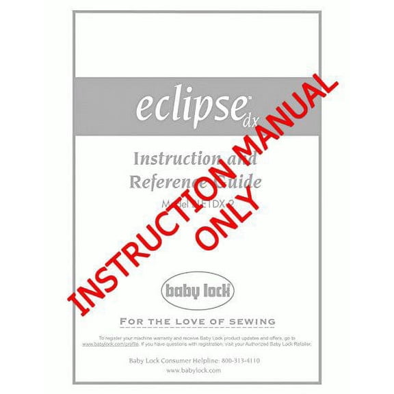 Baby Lock Palette ECS8 Ver.8 Software Instruction Manual Manual Reprint