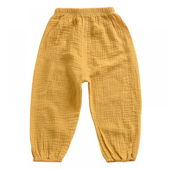Baby Long Bloomers Soft Slub Cotton Harem Pants for Boys Girls 1-5T