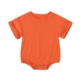 thumbnail image 1 of Baby Long Jumpsuits Child'S Summer Jumpsuit Boys and Girls Baby Botton Short Sleeve Round Neck Cute Solid Shorts Rompers New Casual Winter Jumpsuits Orange 3 Months, 1 of 8