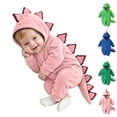 thumbnail image 1 of Baby Long Sleeve Hooded Zip up Jumpsuit Dinosaur Costume Warm Infant Baby Clothes Halloween Party Clothes Girls Halloween Costumes Size 0-9 Months, 1 of 9