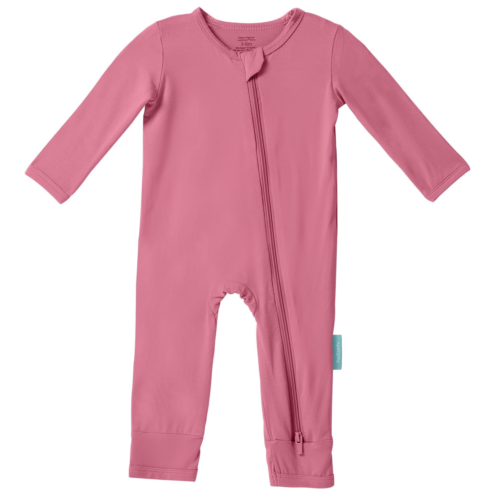 Baby Long Sleeve Romper Jumpsuit, Premium Soft Rayon One Piece Pajamas Boy Girl 2-Way Zipper Coverall Sleeper