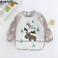 thumbnail image 1 of Baby Long Sleeve Scarf Waterproof Toddler Art Smock Feeding Bib Apron Pocket Infant Boys Girls Burp Cloth Banana Bibs for1-3Year (Milu Deer,0-3Years), 1 of 7