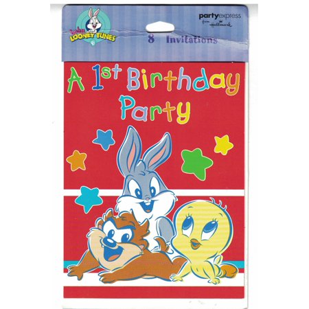 Baby Looney Tunes 'Alphabet Fun' Invitations with Envelopes (8ct)