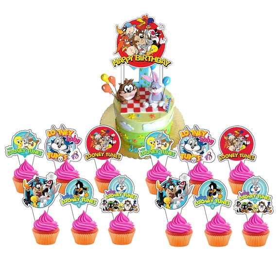 Baby Looney Tunes Cake Topper Cupcake Set Themed Birthday Party Supplies Decoration Decor Kit