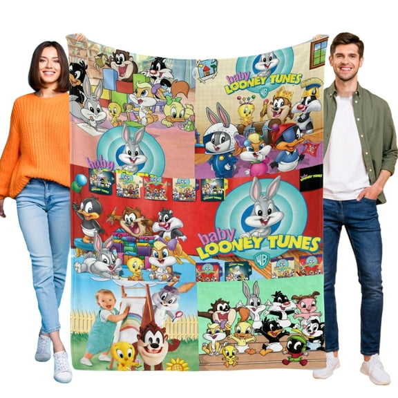 Baby Looney Tunes Flannel Blanket Fun and Cozy Throw Blanket Perfect for Bedroom Playroom or Travel Ideal Gift for Boys and Girls 50"x60"