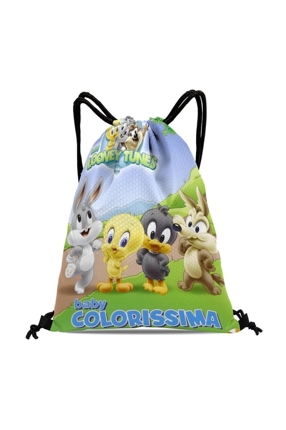 Baby Looney Tunes-theme Drawstring Backpack Sports Gym Bag Water Resistant String Bag Cinch Bag12''X16''30X40cm