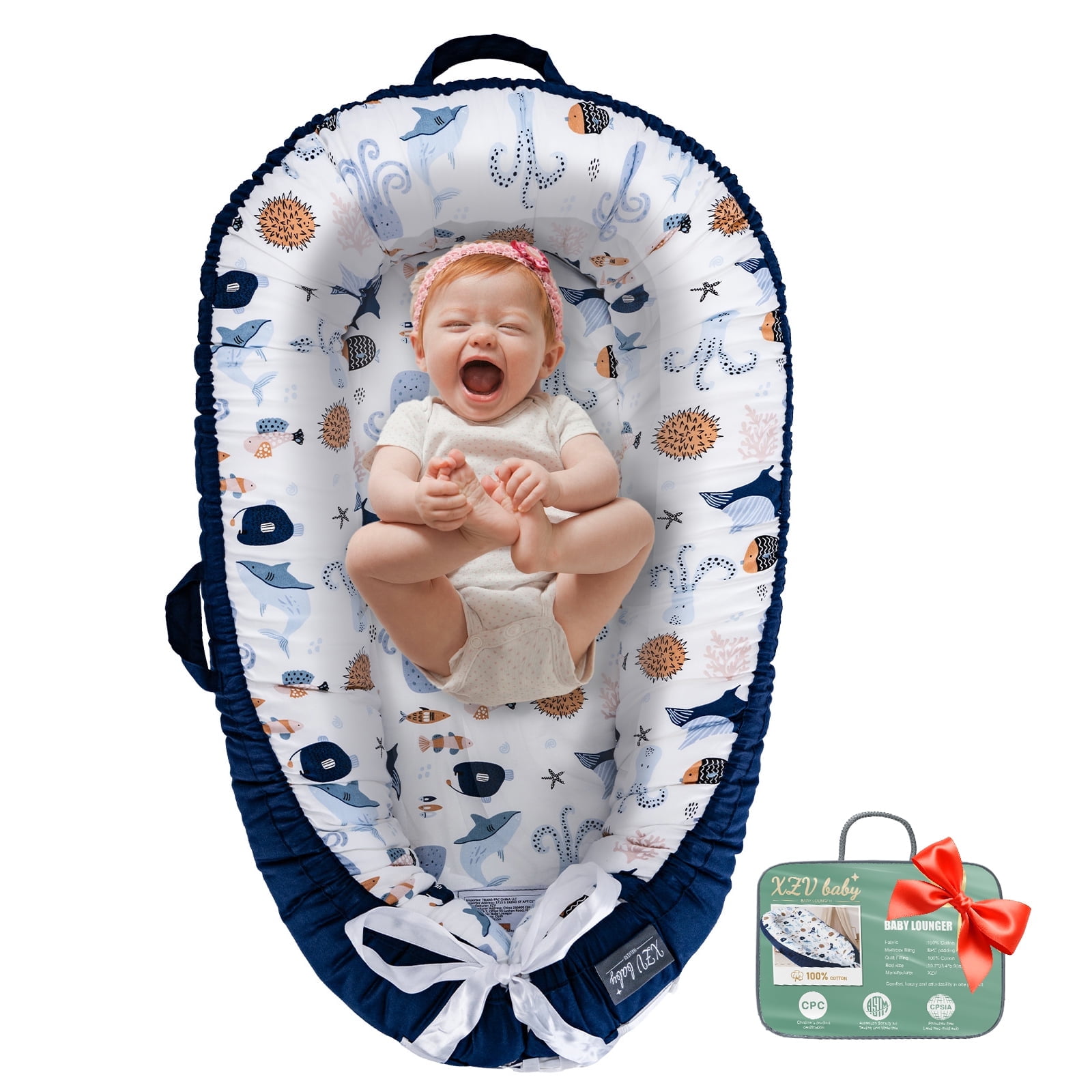 Baby Lounger for Newborn 0-24 Months, Infant Lounger with