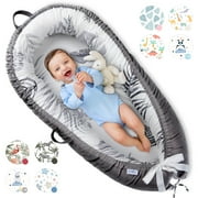 PILLANI Baby Lounger Pillow - Newborn Lounger for 0-12 Months, Breathable & Portable Infant Lounger Pillow - Adjustable Cotton Soft Baby Floor Seat for Travel, Baby Newborn Essentials Must Haves