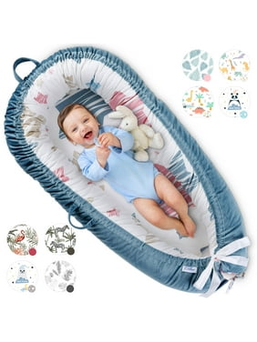 Baby Lounger Pillow - Newborn Lounger for 0-12 Months, Breathable & Portable Infant Lounger Pillow - Adjustable Cotton Soft Baby Floor Seat for Travel, Baby Newborn Essentials Must Haves
