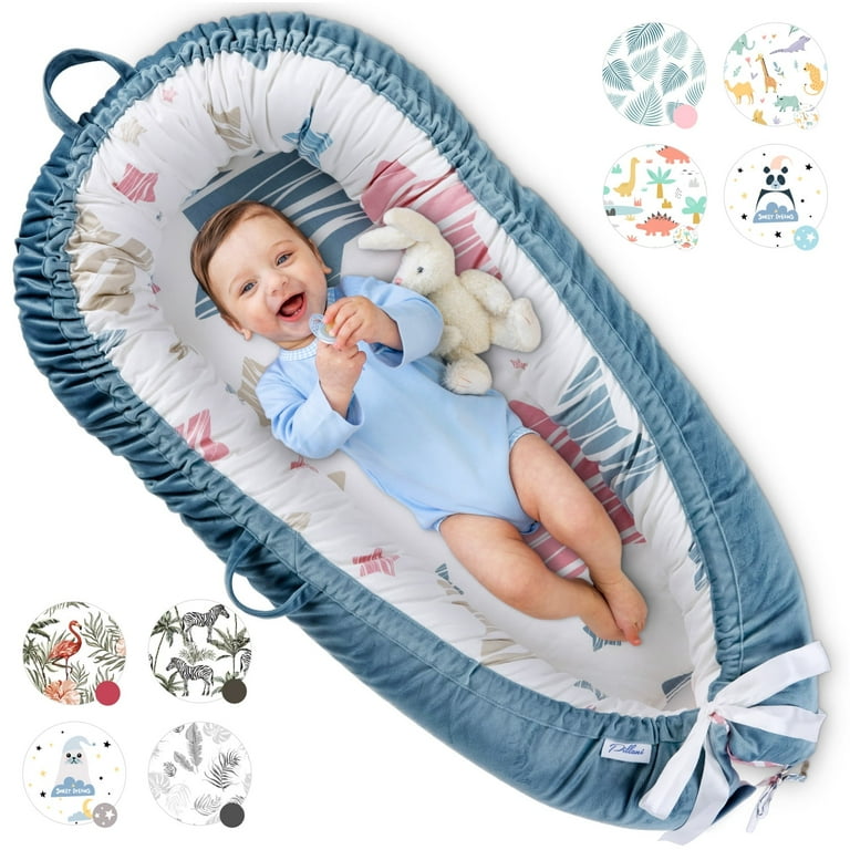 Pillani Baby Lounger Pillow Newborn Sleeper 0 12 Months Breathable Portable Adjustable Cotton Seat Walmart