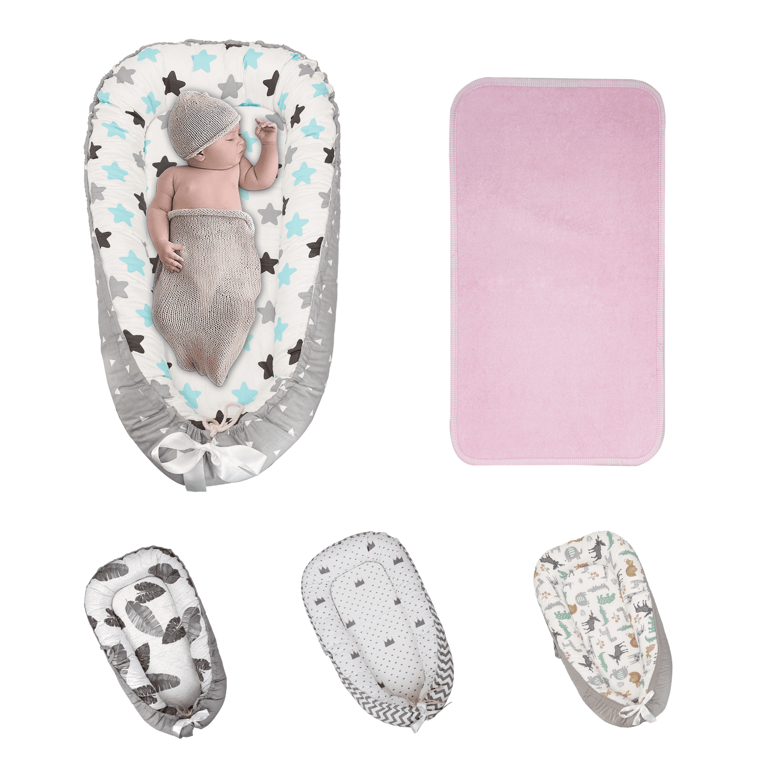 Baby Lounger, Ultra Breathable Cotton Soft Baby Newborn Lounger