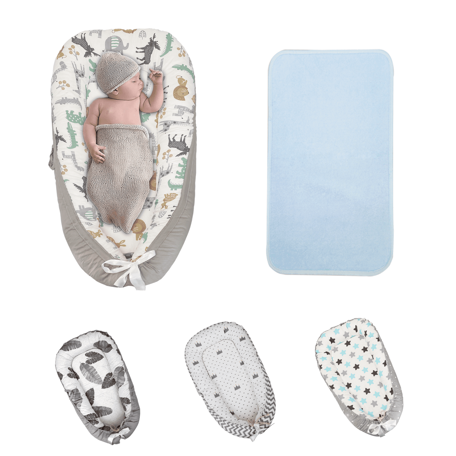 Baby Lounger, Ultra Breathable Cotton Soft Baby Newborn Lounger