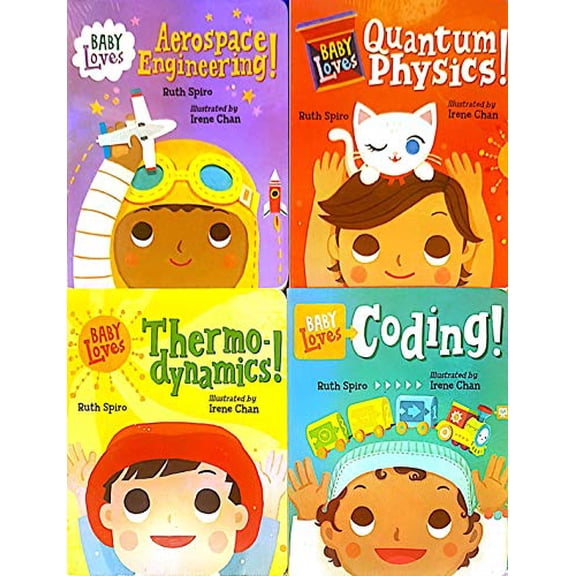 Pre-Owned Baby Loves Science Little Books About Big Ideas, Board Book Set of 4, Aerospace Engineering!, Coding!, Quantum Physics!, Thermodynamics! Paperback
