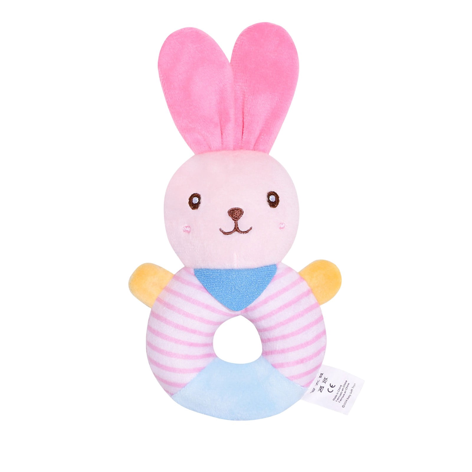 Baby Lovey Rabbit Soft Rattle Toy, Plush Stuffed Animal for Newborn ...