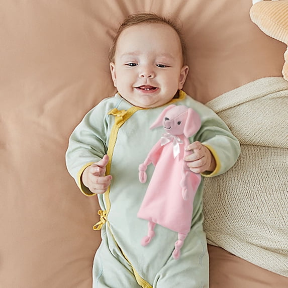 Baby Lovey Security Blanket with Animal Head â Soft Plush Comfort Toy for & Toddlers â 10 Inch Bunny, Elephant & Giraffe Designs â Soothes & Calms for Sleep