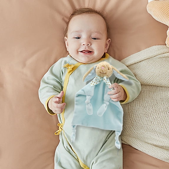 Baby Lovey Security Blanket with Animal Head â Soft Plush Comfort Toy for & Toddlers â 10 Inch Bunny, Elephant & Giraffe Designs â Soothes & Calms for Sleep