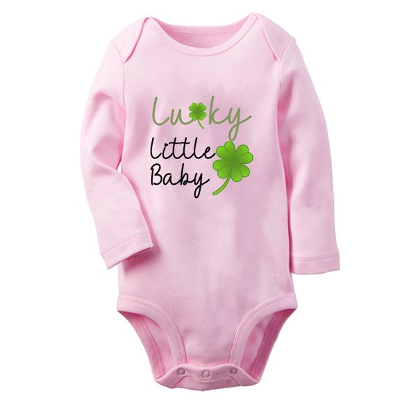 Baby Lucky Little Baby Funny Rompers Newborn Baby Bodysuits Infant Jumpsuits Kids Cotton Graphic One-Piece Outfits