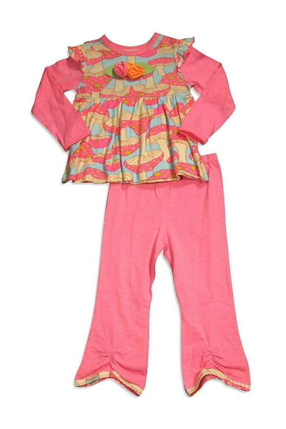 - Baby Girls Long Sleeve Jill Mushroom Pant Set 30358-3Months (Jill Set Mushroom)