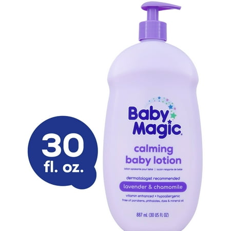 Baby Magic Calming Baby Lotion with Lavender and Chamomile, Free of Parabens, Mineral Oil, 30 oz.