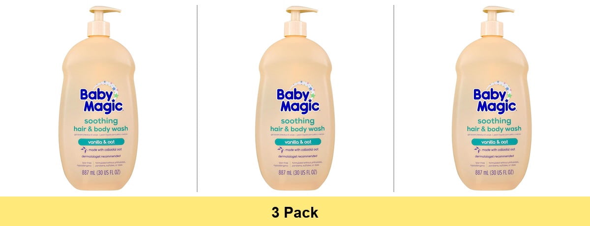 Baby Magic Soothing Hair & Body Wash for Children, Vanilla & Oat, 30 fl oz - 3 Pack