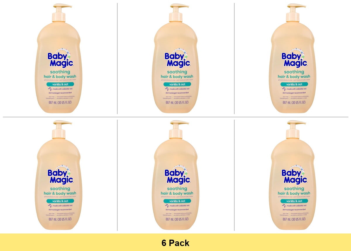 Baby Magic Soothing Hair & Body Wash for Children, Vanilla & Oat, 30 fl oz - 6 Pack