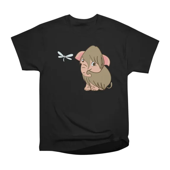 Baby Mammoth with a dragonfly T-Shirt Tee Gift For Him Merch For Her ...