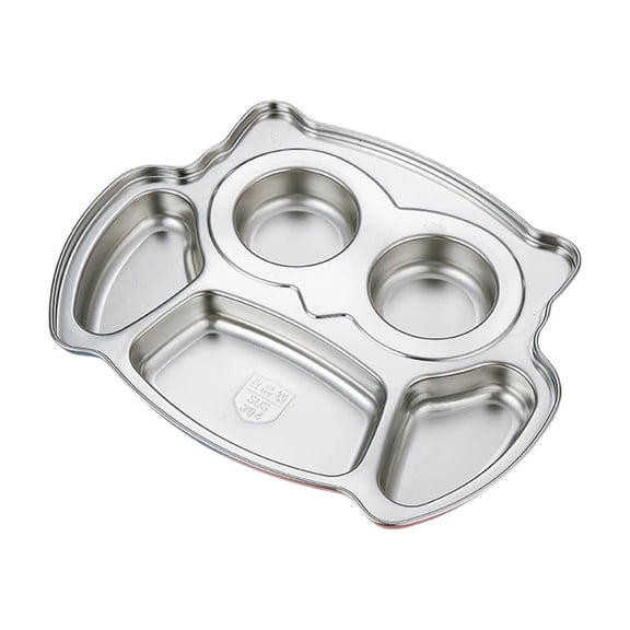 Baby Meal Tray With Animal Theme And Divided Sections For Picky Eaters Made From Durable Metal For Everyday Use Silver