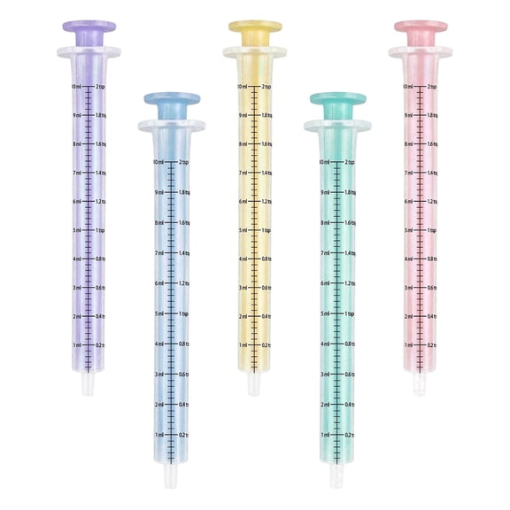 Baby Medicine Dispenser Syringe for Children,Oral Syringes, Liquid Plastic Syringe Without Needle,Colorful 5 pack