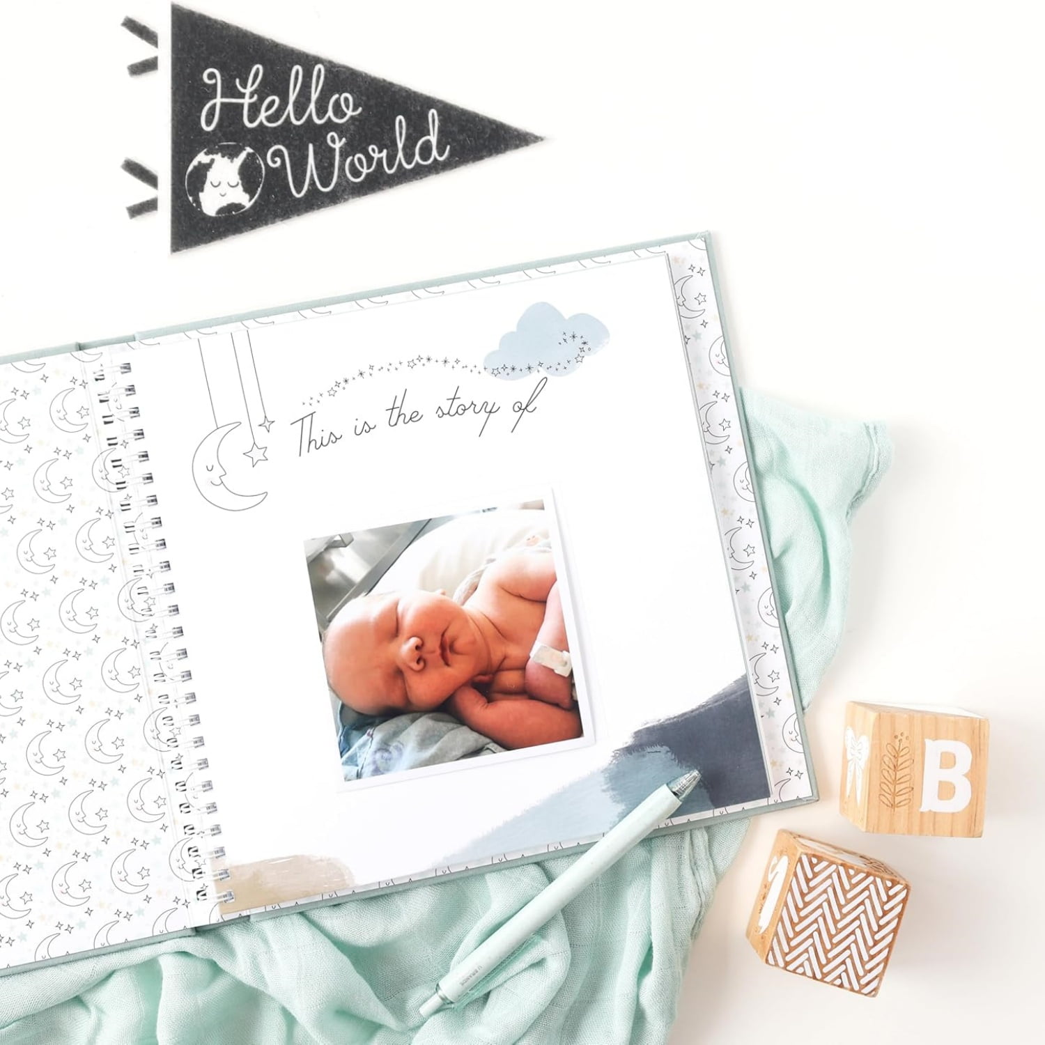 Baby Memory Book – Celestial Skies | Luxury Baby First Year Book ...