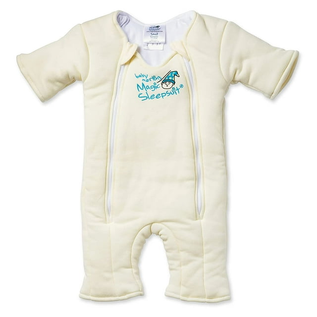 Baby Merlin's Magic Sleepsuit - 100% Cotton Baby Transition Swaddle - Baby Sleep Suit - Cream - 3-6 Months 3-6 Months Cream