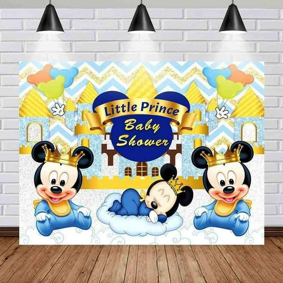 Baby  Mouse Backdrop Baby Shower Background for Photography Kids Party Supplies Banner Birthday Party Decorations