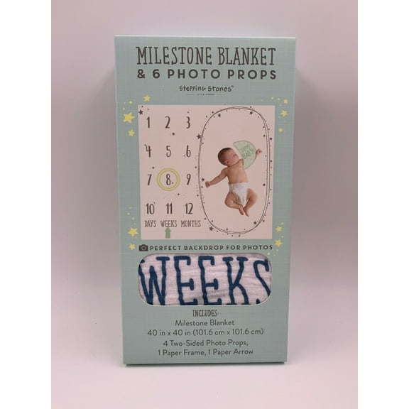 Baby Milestone Blanket Daily, Weekly, Monthly Photo Prop for Newborn Baby Girls and Boys 40" x 40" in Baby Photography Props with 6 Photo Props