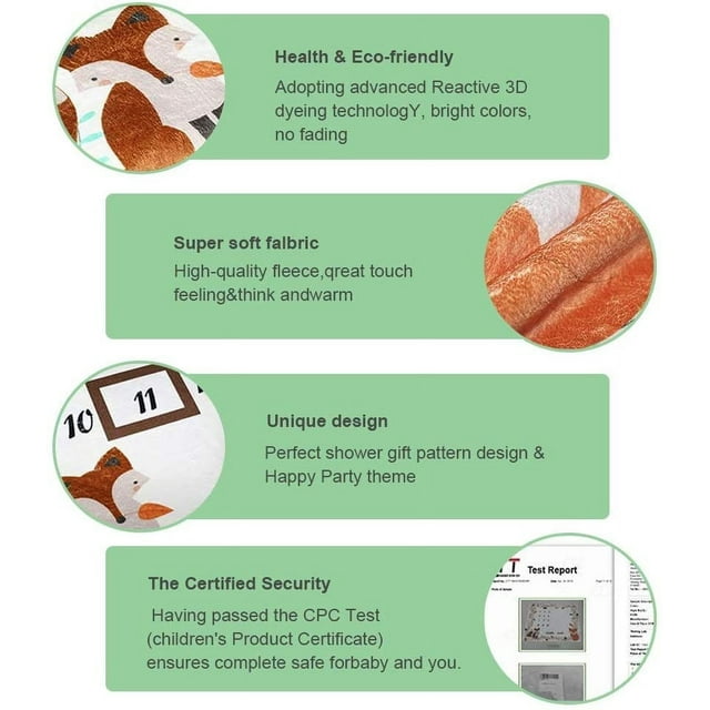 Baby Milestones Blanket Boys and Girls Weekly Monthly Milestones