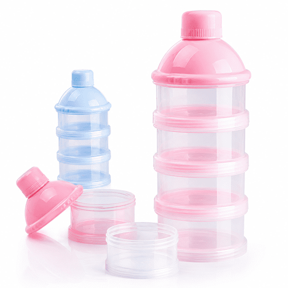 Baby Milk Powder Formula Dispenser,Non-Spill Smart Stackable Baby Feeding Travel Storage Container,BPA Free,4 Compartments,1 Pack