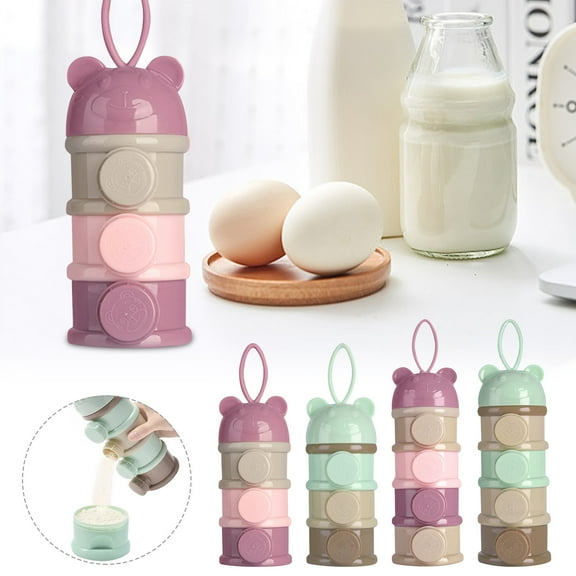Baby Milk Powder Formula Dispenser | Portable Food Storage for Travel | Leak-Proof Sealed Tank | Multi-Layered Container for Snacks & Rice Cereal | Large Capacity | Easy Clean | Holds 60g Powder per