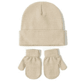 thumbnail image 1 of Baby Mittens Newborn Kids Winter Beanie Gloves Scarf Set Girls Beanie with Pom Knit Neck Warmer Gaiter Mittens Warm Fleece Lined Set, 1 of 1