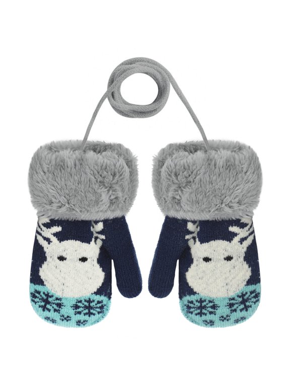 Baby Mittens Warm Mitts Infant Full Finger Gloves Magic Snow Mittens on String Lightweight,soft and comfortable