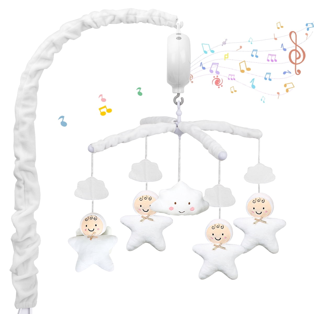 Baby Mobile for Crib with Music, Night Lights, Rotation, Projection, Remote Control, Babies Crib Toys