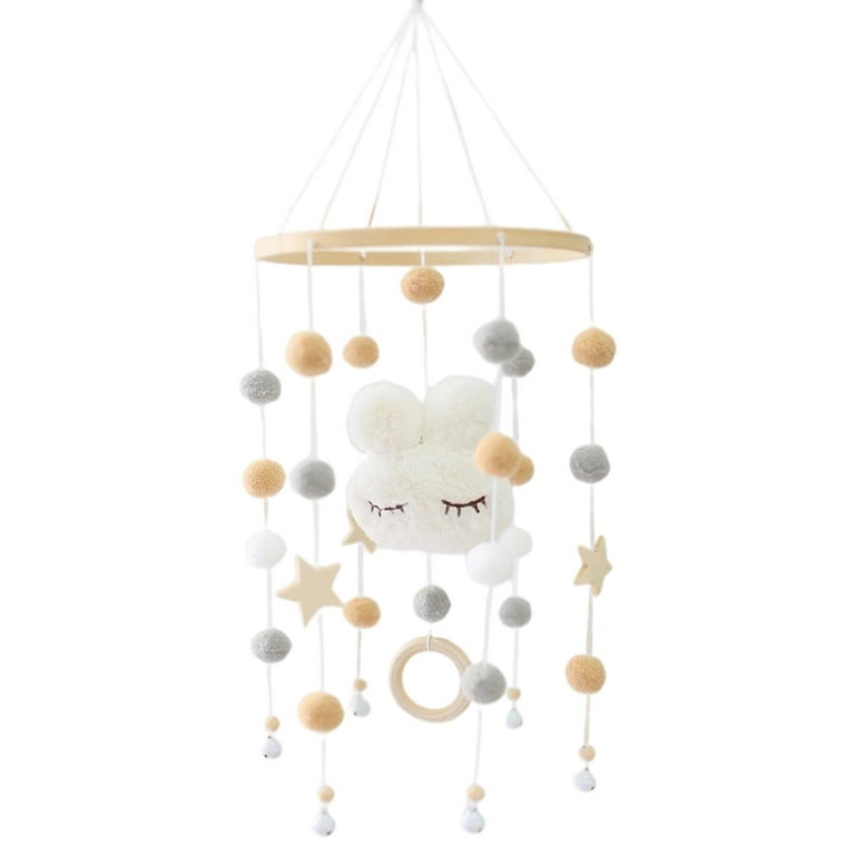 Baby Mobile Rattle Cradle Accessories Baby Cradle Mobile Bed Nursery Baby Mobile for Cradle White