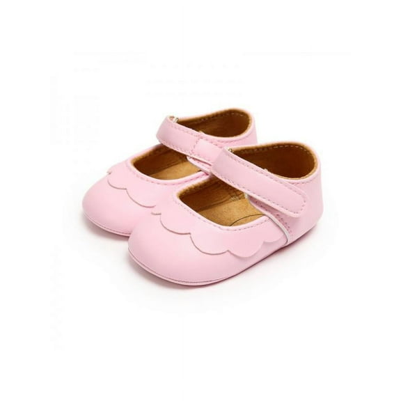 Baby Moccasins Baby Girl Shoes PU Leather Shoes With Rubber Sole Anti-slip First Walkers Newborn Girls Pink White Black Shoes (Toddler/Little Baby Girls)